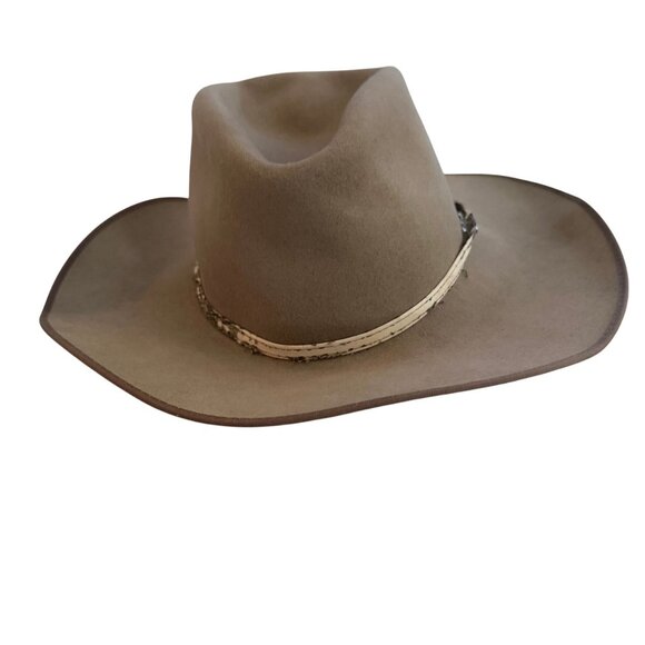 Stetson Stallion XXX Premium Wool Cowboy Hat Size 7 1/8 Beige Vintage Western - Picture 1 of 11